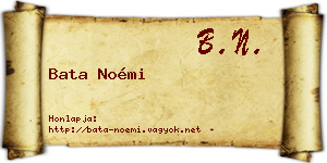 Bata Noémi névjegykártya